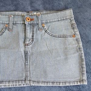 Refuge Conductor-striped Denim Mini Skirt